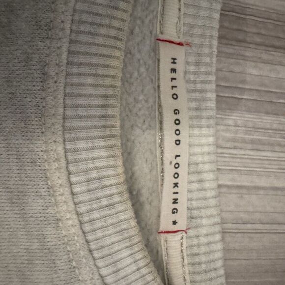 American Eagle Sweater Womens Medium Gray Sweatshirt Melt My Heart Logo Sequin M - Picture 6 of 7